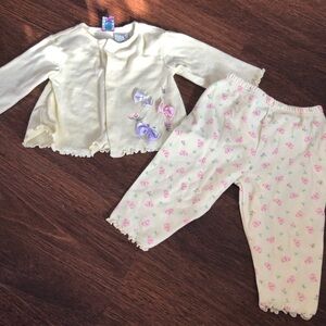 Vintage little Lindsey baby girl butterfly outfit 6-9m